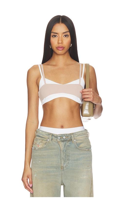 Diesel Zelda Bralette Top in Beige,White by DIESEL