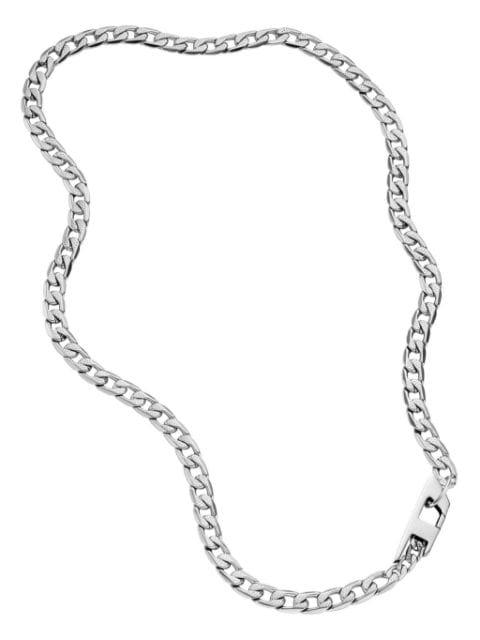 Dx1497 logo-pendant curb-chain necklace by DIESEL