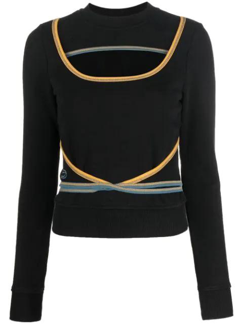 F-Crossette logo-embroidered sweatshirt by DIESEL