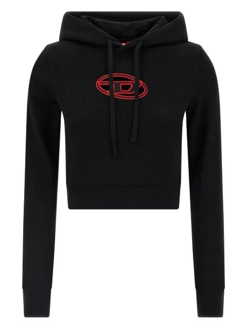 F-Slimmy logo-embroidered cropped hoodie by DIESEL