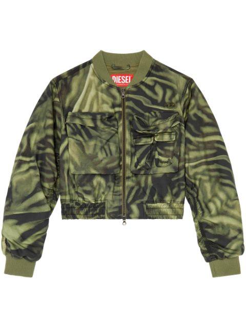 G-Khlow zebra-print bomber jacket by DIESEL