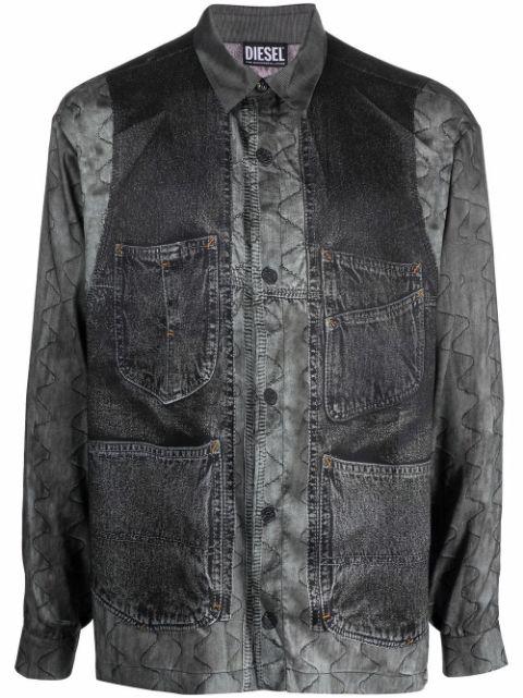 Gilliam long-sleeve satin shirt by DIESEL
