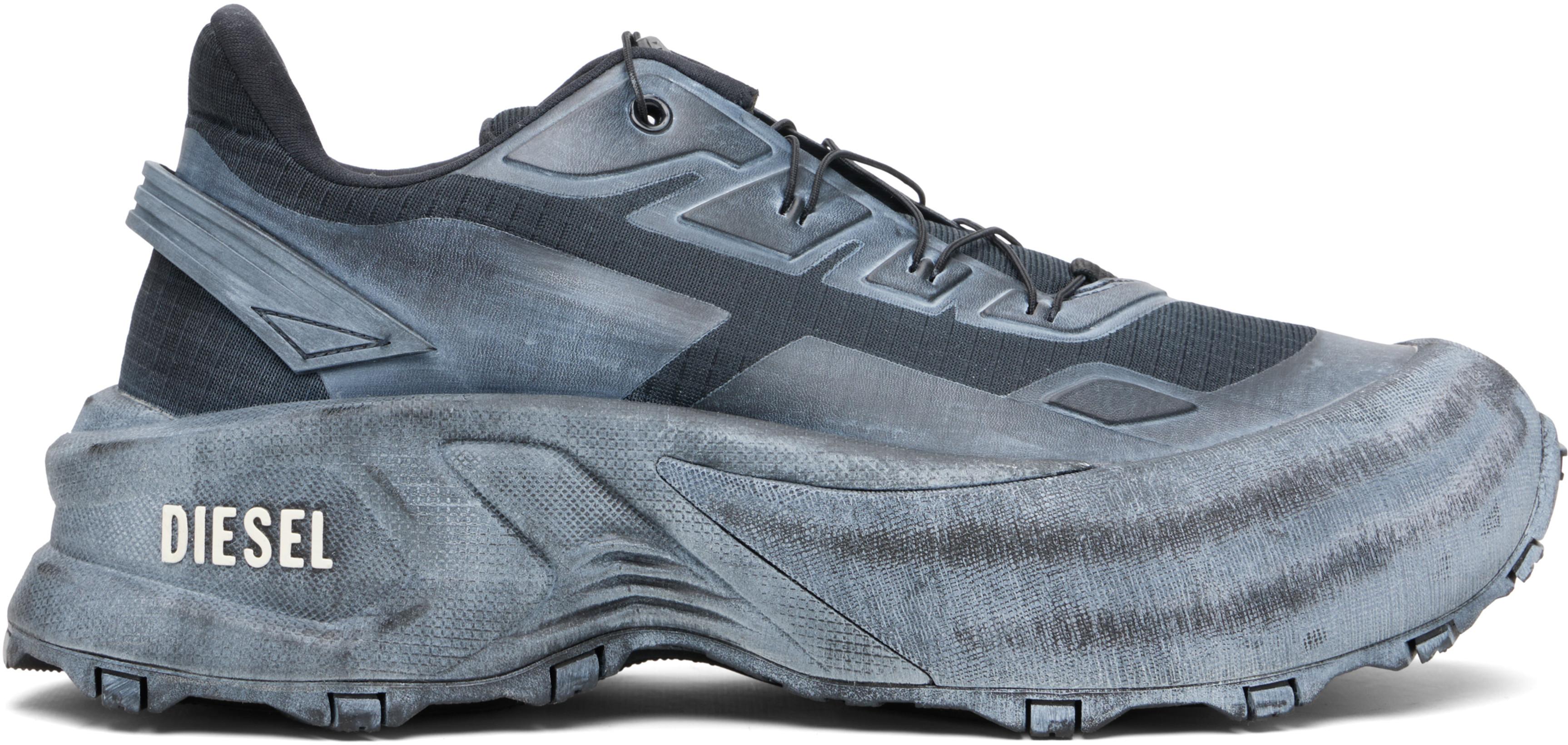 Gray D-Cage Runner Sneakers by DIESEL