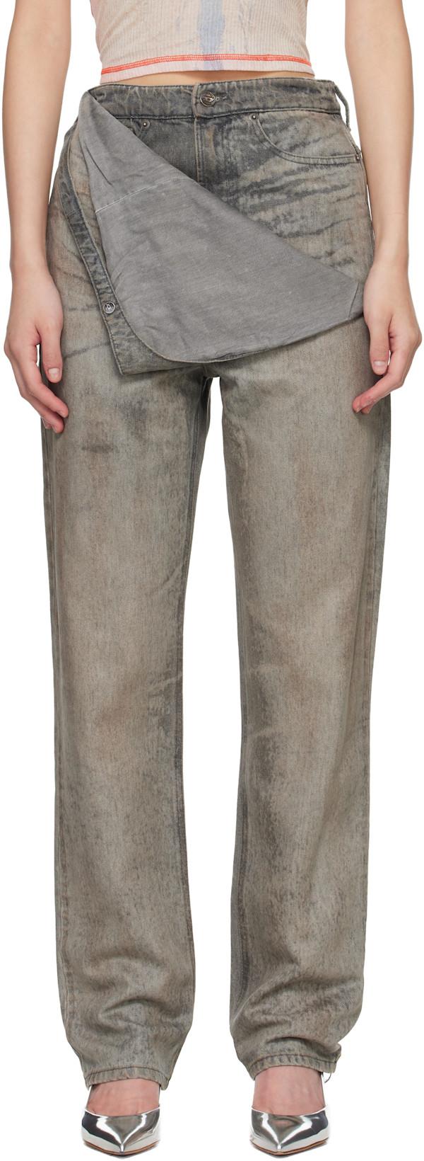 Gray D-Thalira Slim High Waist Jeans by DIESEL