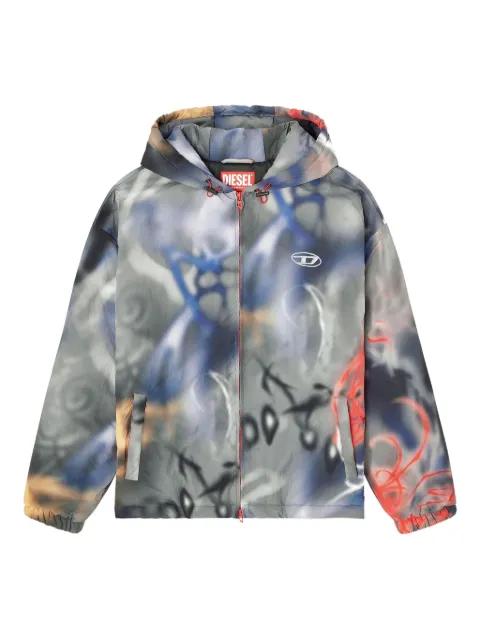 J-MIRR graffiti print hoodied jacket by DIESEL