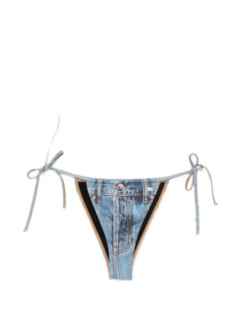 Jean Trompe L'oeil denim-effect bikini bottoms by DIESEL
