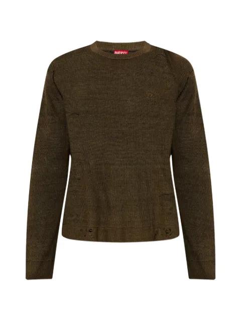 K-Daianas distressed crew-neck sweater by DIESEL