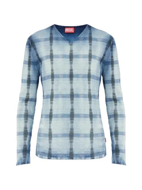 K-Egons checked V-neck T-shirt by DIESEL
