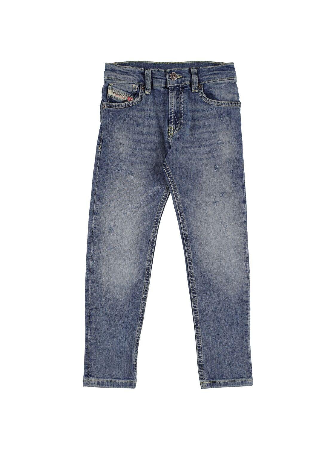 5 Pocket Stretch Cotton Denim Jeans by DIESEL KIDS