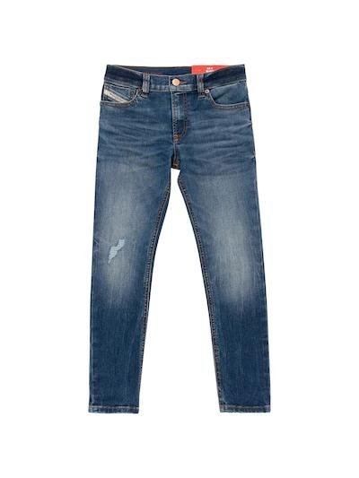 Distressed cotton denim jeans by DIESEL KIDS