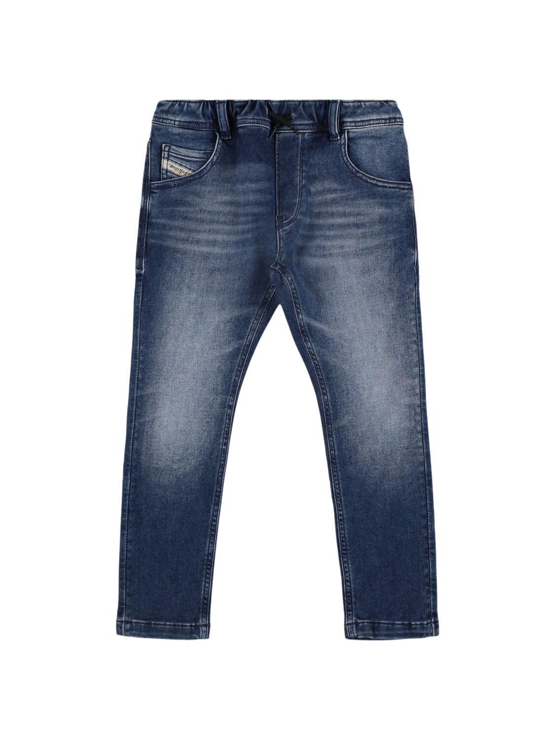 Stonewashed Stretch Cotton Jeans by DIESEL KIDS