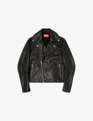 L-Eo-Wrd Waxed Leather Jacket by DIESEL