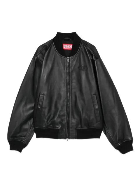 L-Ilyan-RB ribbed leather jacket by DIESEL