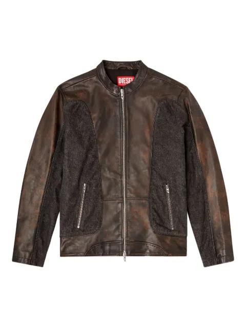 L-Krill-Dnm panelled leather jacket by DIESEL