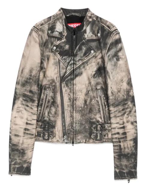 L-Uxure zip-fastening leather jacket by DIESEL
