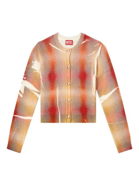 M-Chloty silver button check cardigan by DIESEL