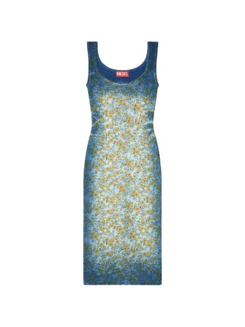 M-Egita ribbed floral-print midi dress by DIESEL