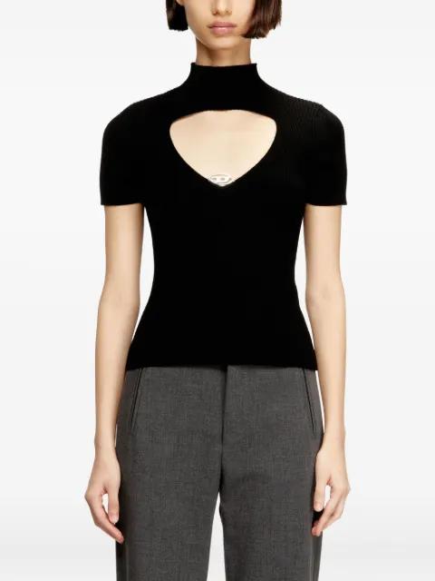 M-Olive cut-out oval hardware T-shirt by DIESEL