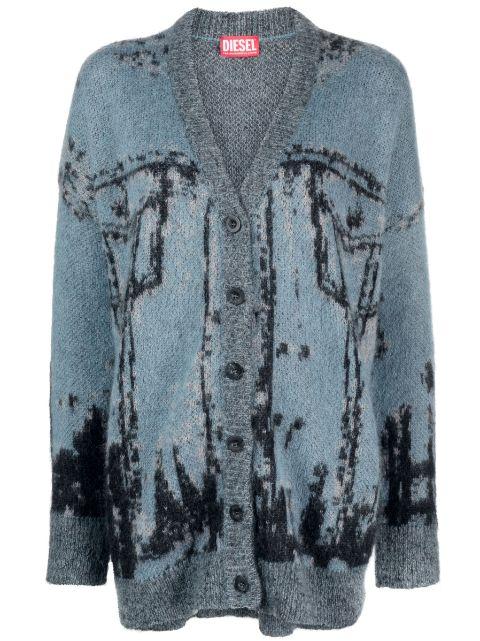 M-Rodi patterned intarsia-knit cardigan by DIESEL