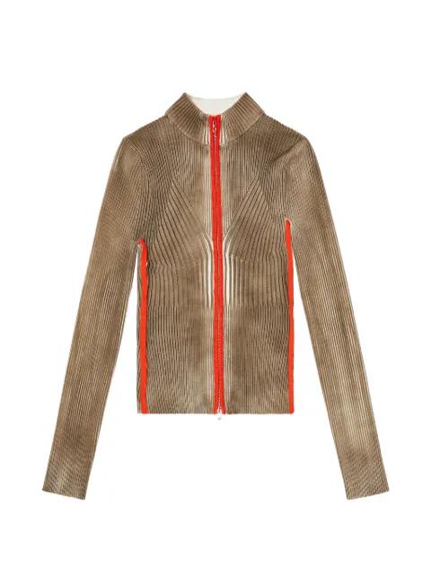 M-Sarda ribbed-knit zip-up cardigan by DIESEL