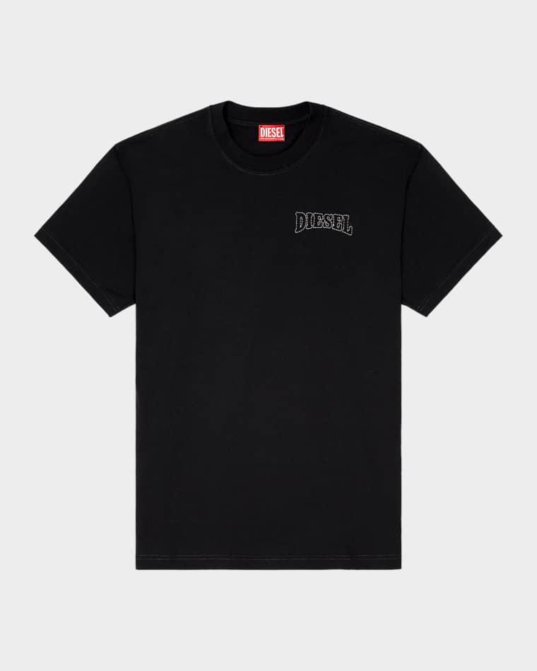 Men's K-SS-t-norm-v16 Embroidered Logo T-Shirt by DIESEL