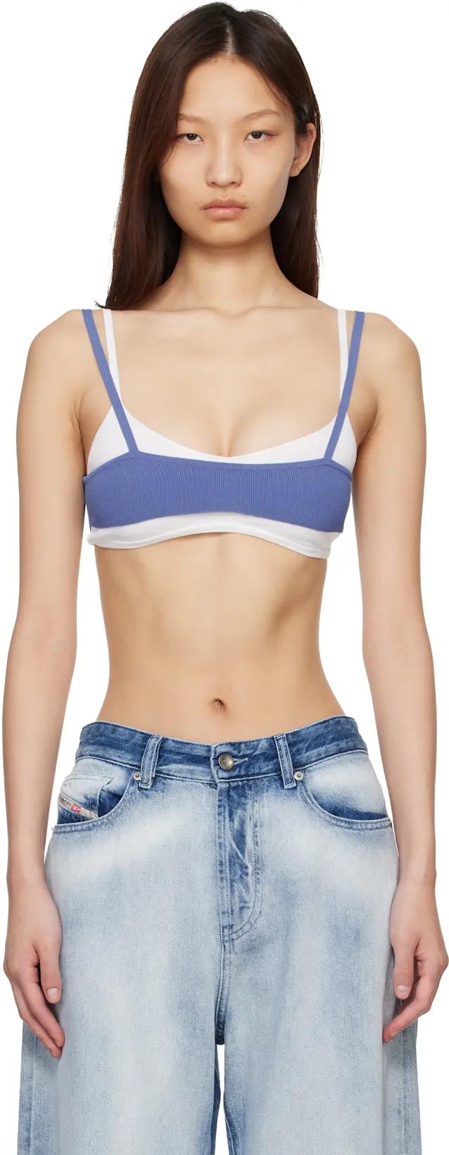Navy & White M-Zelda Bralette Top by DIESEL