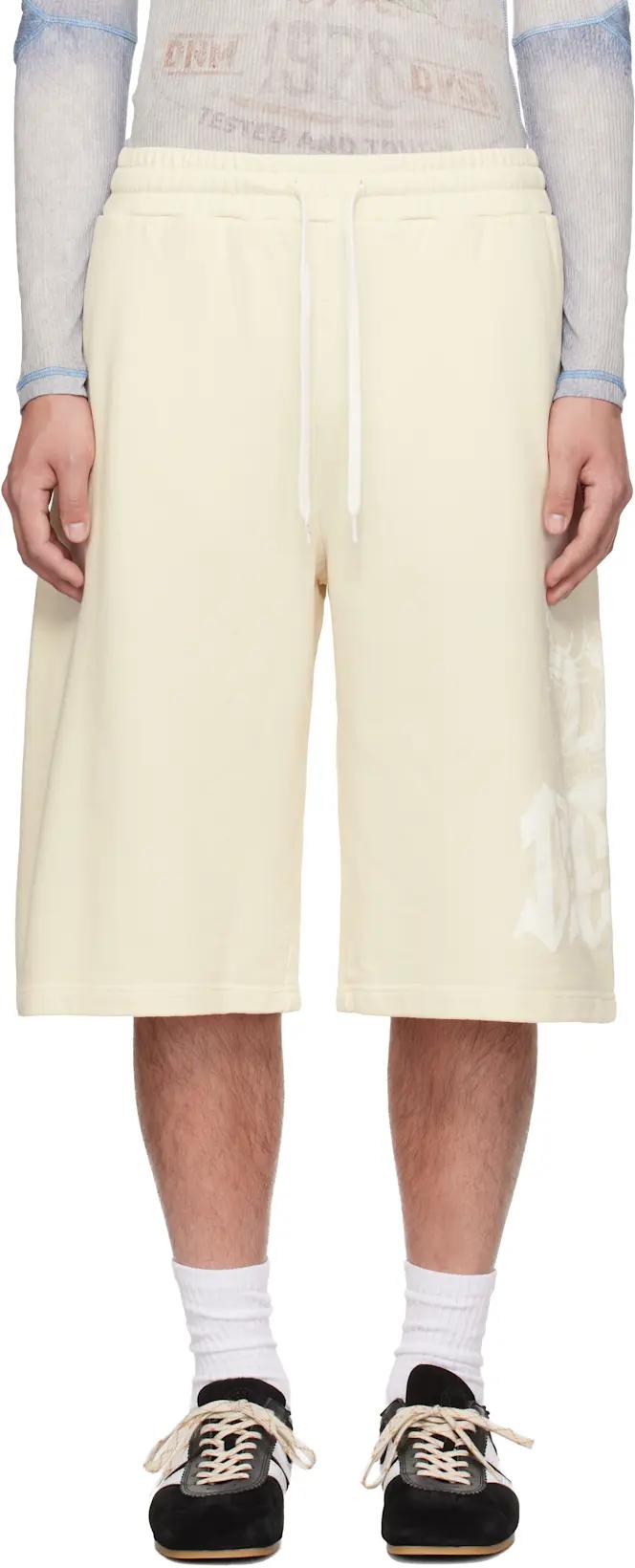 Off-White Treated Longline Print Shorts by DIESEL