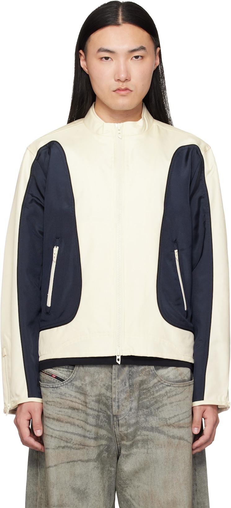 Off-White & Navy J-Blink-Wrd Jacket by DIESEL