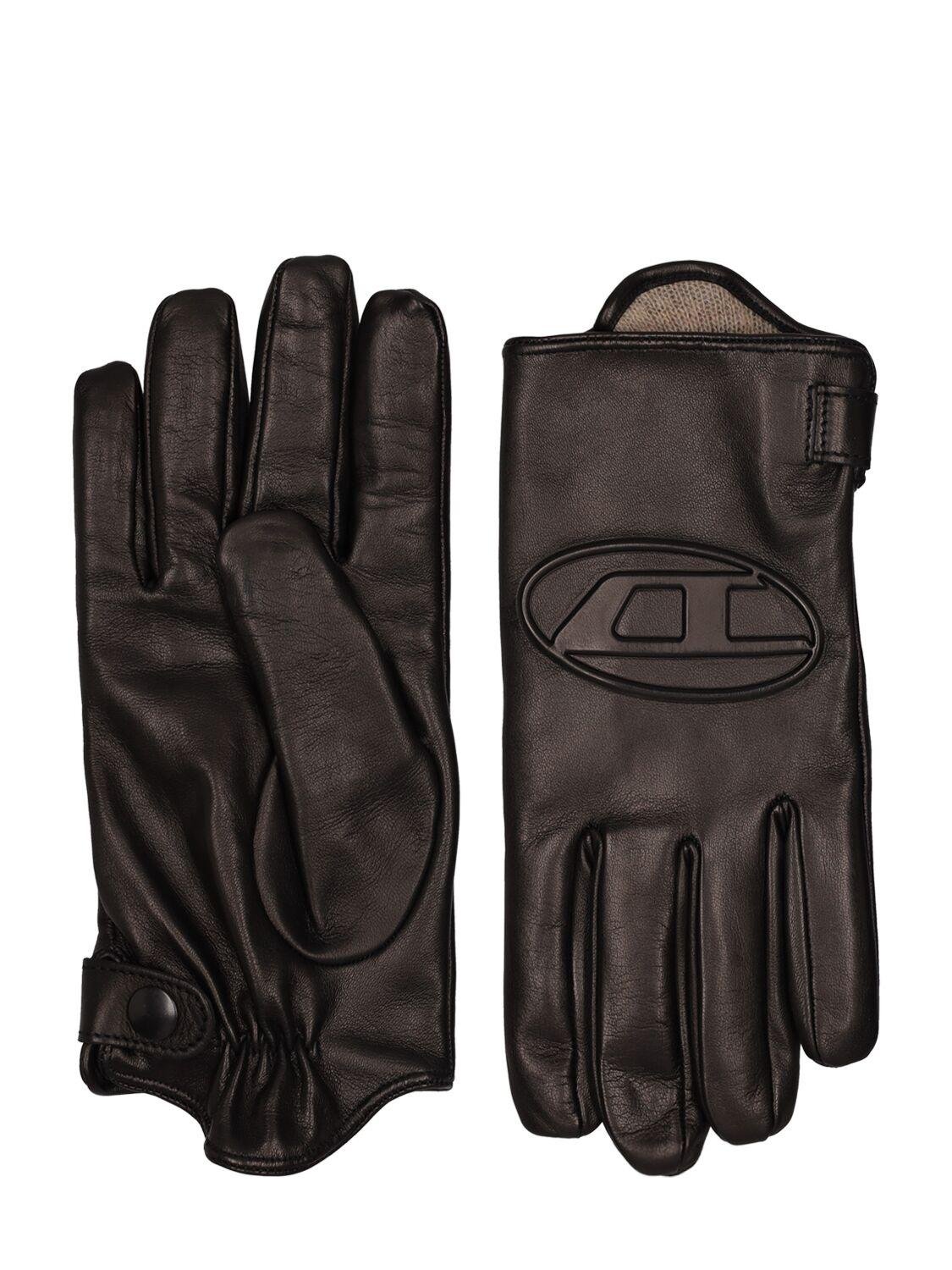 Oval-d Soft Napa Leather Gloves by DIESEL