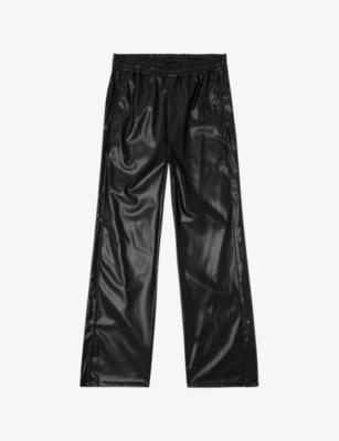 P-Arten-Piping-Pgbx Elasticated-Waist Faux-Leather Trousers by DIESEL