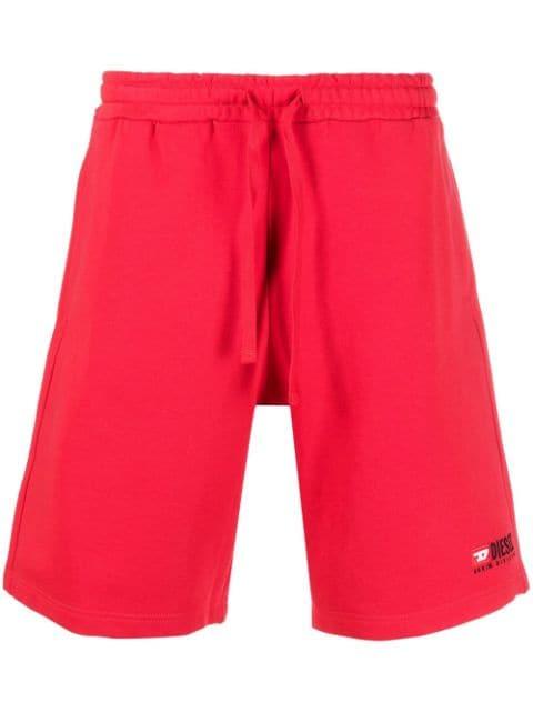 P-Crown-Div logo-embroidered track shorts by DIESEL
