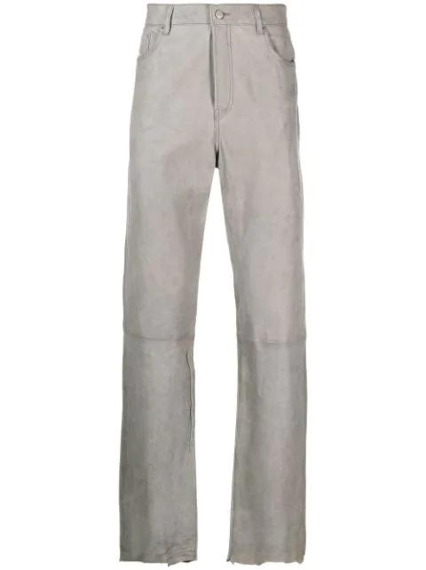 P-Mic-A straight-leg leather trousers by DIESEL