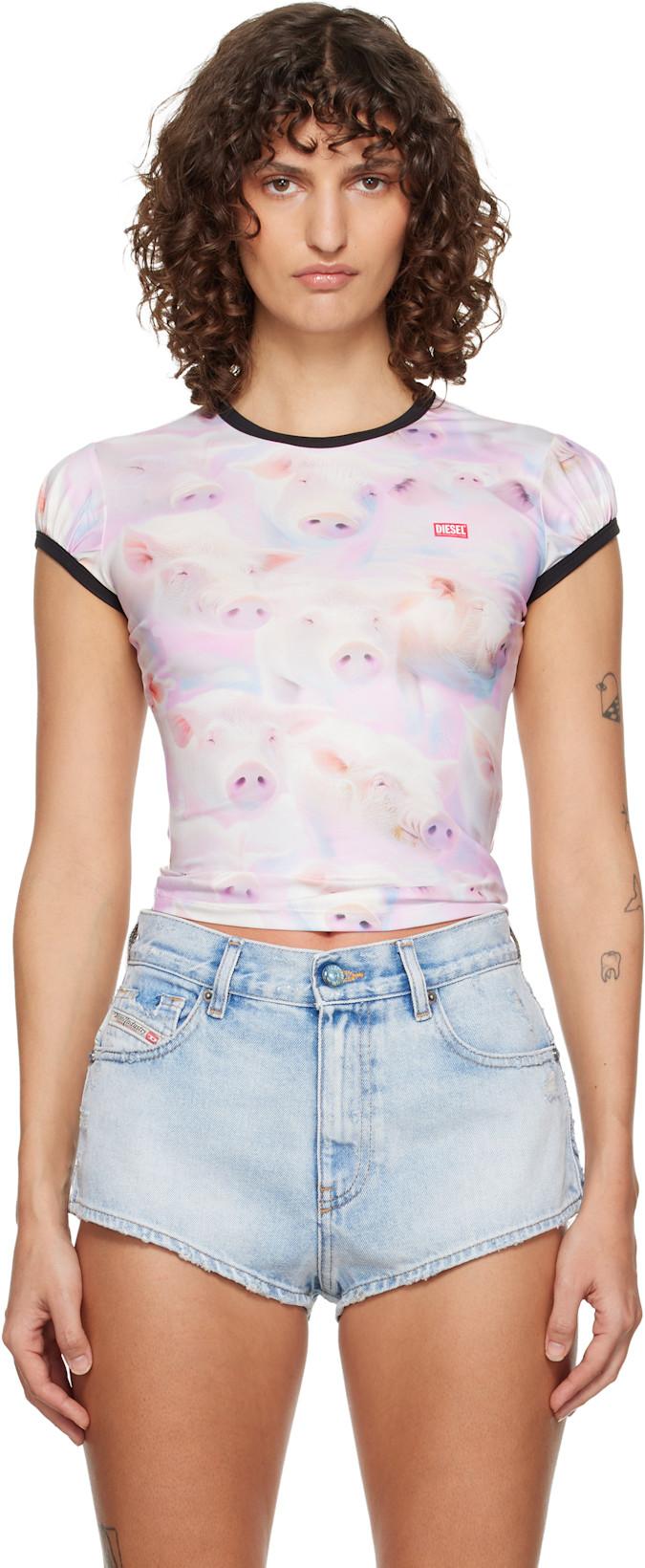 Pink & Off-White T-Unkyp T-shirt by DIESEL