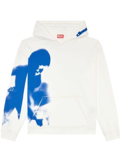 S-Boxt Smudgy-print hoodie by DIESEL