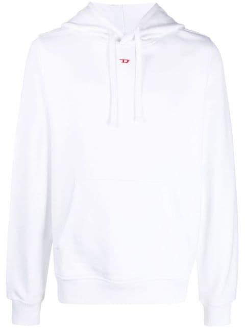 S-Ginn-Hood-D logo-appliqué hoodie by DIESEL