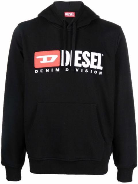 S-Ginn-Hood-Div logo-appliqué hoodie by DIESEL