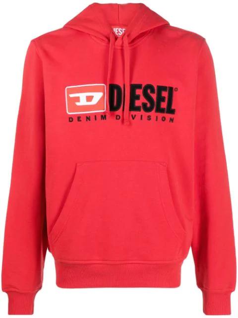 S-Ginn-Hood-Div logo-appliqué hoodie by DIESEL