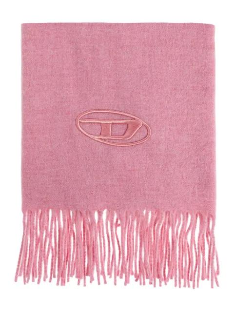 S-Imon-D embroidered fringed scarf by DIESEL