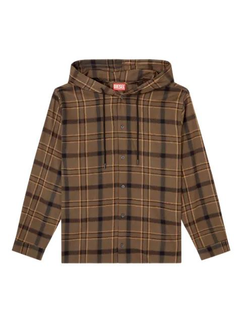 S-Ix checked hoodie by DIESEL