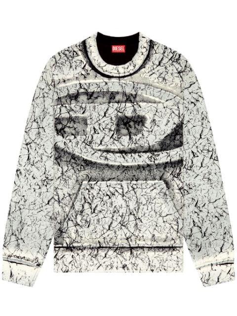 S-Macoval cracked-effect cotton sweatshirt by DIESEL