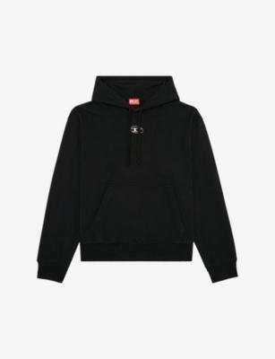 S-Macs-Hood-Od metallic logo-embossed cotton-jersey hoody by DIESEL