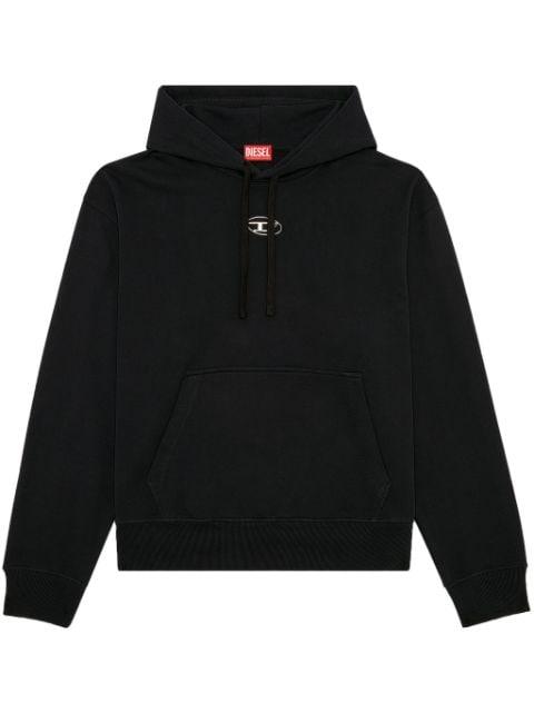 S-Macs-Hood-Od metallic logo hoodie by DIESEL