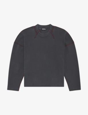 S-Molock branded denim-patch cotton-jersey sweatshirt by DIESEL 