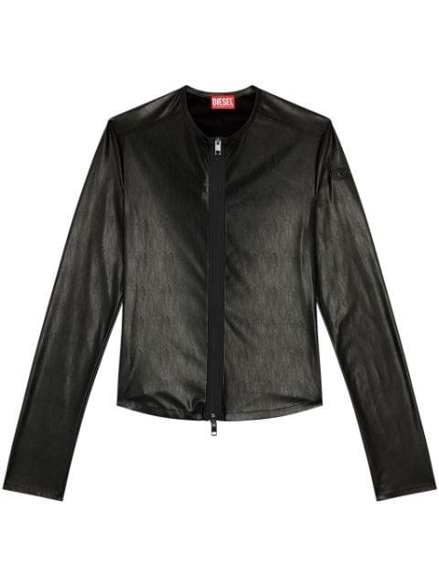 S-Nes faux-leather zip-up top by DIESEL