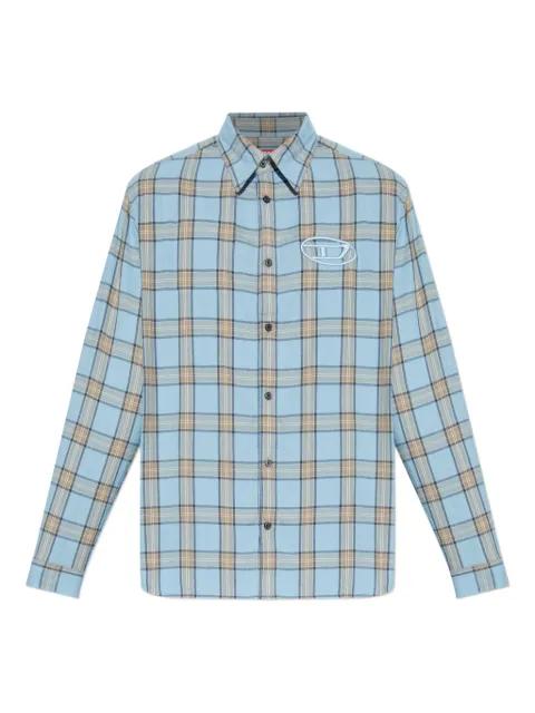 S-Simply-Ajfi embroidered checked shirt by DIESEL
