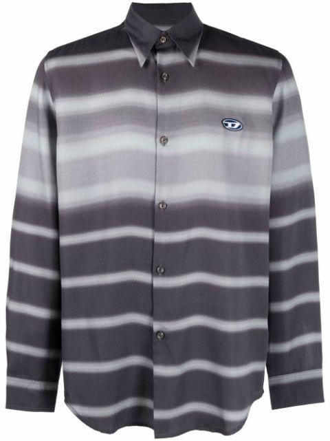 S-Tucked striped TENCEL™ lyocell shirt by DIESEL