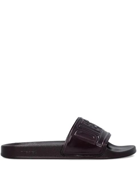 SA-Mayemi logo-embossed slides by DIESEL