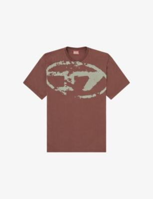 T-Boxt-N14 Flock-Logo Cotton-Jersey T-Shirt by DIESEL