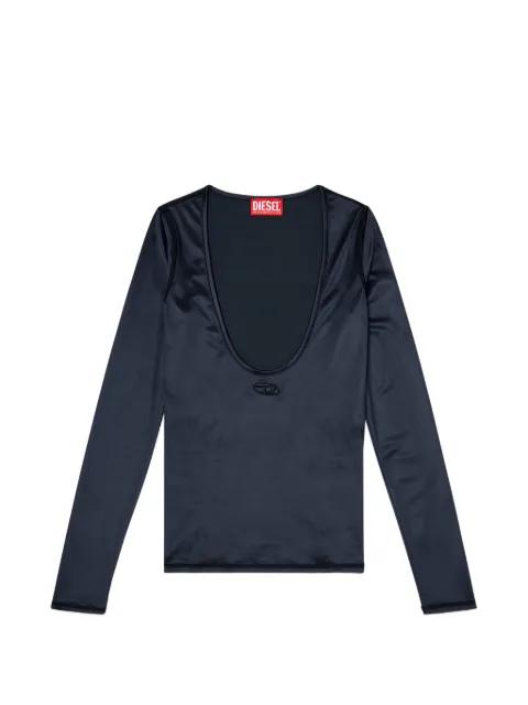 T-Elphin-Ls Oval D scoop-neck top by DIESEL