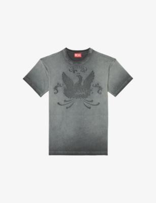 T-Norm-T9 Phoenix-Devoré Cotton-Blend T-Shirt by DIESEL